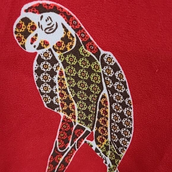 LOFT Petite Parrot Double Strappy Cami Red Tank Sleeveless Bird Blouse Shell Top - Picture 4 of 13